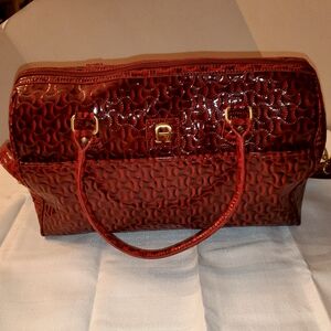 Eitenne Aigner Red Quilted Women's Laptop Or Travel Bag